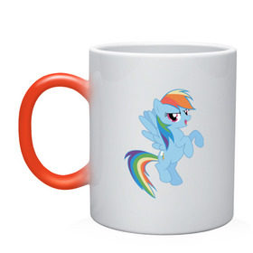 Кружка хамелеон с принтом rainbow dash , керамика | меняет цвет при нагревании, емкость 330 мл | Тематика изображения на принте: cute | my little pony | pony | rainbow dash