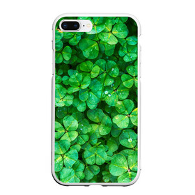 Чехол для iPhone 7Plus/8 Plus матовый с принтом клевер , Силикон | Область печати: задняя сторона чехла, без боковых панелей | зелень | ирландия | клевер | лето | листья | солнце | цветы