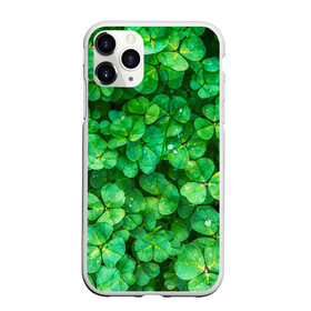 Чехол для iPhone 11 Pro матовый с принтом клевер , Силикон |  | зелень | ирландия | клевер | лето | листья | солнце | цветы