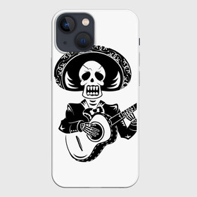 Чехол для iPhone 13 mini с принтом Мексиканский череп ,  |  | color | day of the dead | dead | death | holiday | mexican skull | mexico | ornament | pattern | гитара | день мертвых | мексика | мексиканский череп | мертвецов | музыка | орнамент | поет | праздник | узоры | цветы