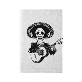Обложка для паспорта матовая кожа с принтом Мексиканский череп , натуральная матовая кожа | размер 19,3 х 13,7 см; прозрачные пластиковые крепления | color | day of the dead | dead | death | holiday | mexican skull | mexico | ornament | pattern | гитара | день мертвых | мексика | мексиканский череп | мертвецов | музыка | орнамент | поет | праздник | узоры | цветы