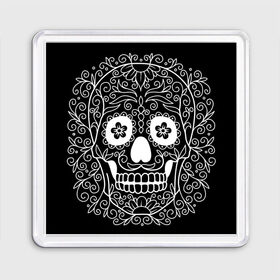 Магнит 55*55 с принтом Мексиканский череп , Пластик | Размер: 65*65 мм; Размер печати: 55*55 мм | Тематика изображения на принте: cobwebs | color | day of the dead | dead | death | eyes | girl | halloween | holiday | makeup | mask | mexican skull | mexico | ornament | pattern | взгляд | девушка | день мертвых | макияж | маска | мексика | мексиканский череп | мертвецов | орнамент | п