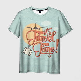Мужская футболка 3D с принтом Время путешествий , 100% полиэфир | прямой крой, круглый вырез горловины, длина до линии бедер | красивые картинки | лето | путешествия