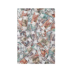 Обложка для паспорта матовая кожа с принтом Куча денег , натуральная матовая кожа | размер 19,3 х 13,7 см; прозрачные пластиковые крепления | 1000 рублей | деньги | рубли | рубль
