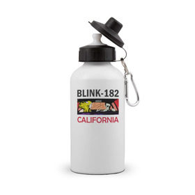 Бутылка спортивная с принтом California , металл | емкость — 500 мл, в комплекте две пластиковые крышки и карабин для крепления | california | блинк