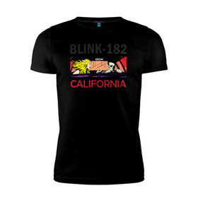 Мужская футболка премиум с принтом California , 92% хлопок, 8% лайкра | приталенный силуэт, круглый вырез ворота, длина до линии бедра, короткий рукав | Тематика изображения на принте: california | блинк
