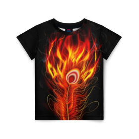 Детская футболка 3D с принтом Феникс , 100% гипоаллергенный полиэфир | прямой крой, круглый вырез горловины, длина до линии бедер, чуть спущенное плечо, ткань немного тянется | phoenix | арт | дым | краска | лучи | огонь | пламя | прикольные | птица. фентези | свет | феникс
