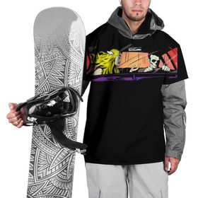 Накидка на куртку 3D с принтом Blink 182 , 100% полиэстер |  | Тематика изображения на принте: bored to death | california | блинк
