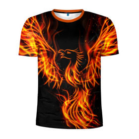 Мужская футболка 3D спортивная с принтом Феникс , 100% полиэстер с улучшенными характеристиками | приталенный силуэт, круглая горловина, широкие плечи, сужается к линии бедра | Тематика изображения на принте: огонь | пламя | птица