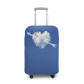 Чехол для чемодана 3D с принтом Облако, сердце, стрела , 86% полиэфир, 14% спандекс | двустороннее нанесение принта, прорези для ручек и колес | love is | любовь | небо | облака | сердца