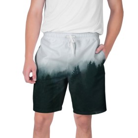 Мужские шорты 3D с принтом Лес ,  полиэстер 100% | прямой крой, два кармана без застежек по бокам. Мягкая трикотажная резинка на поясе, внутри которой широкие завязки. Длина чуть выше колен | лес | мрак | тамблер
