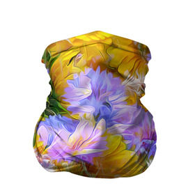 Бандана-труба 3D с принтом Живописные цветы 1 , 100% полиэстер, ткань с особыми свойствами — Activecool | плотность 150‒180 г/м2; хорошо тянется, но сохраняет форму | лепестки | прикольные картинки | цветочки | цветы