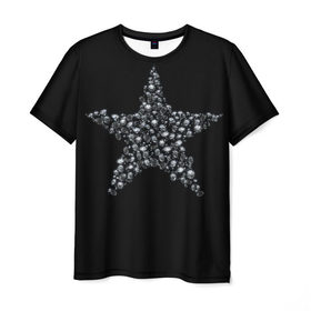 Мужская футболка 3D с принтом Алмазная звезда , 100% полиэфир | прямой крой, круглый вырез горловины, длина до линии бедер | алмаз | блеск | бриллиант | драгоценность | звезда