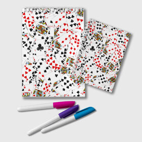 Блокнот с принтом Игральные карты , 100% бумага | 48 листов, плотность листов — 60 г/м2, плотность картонной обложки — 250 г/м2. Листы скреплены удобной пружинной спиралью. Цвет линий — светло-серый
 | 