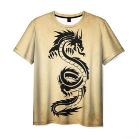 Мужская футболка 3D с принтом Убийственный змей , 100% полиэфир | прямой крой, круглый вырез горловины, длина до линии бедер | Тематика изображения на принте: dragon | дракон | дракоша | змей | когти | крылья | монстр | огонь | пламя | рога | тату | татуировка | трайбл | чешуя | чудовище | шипы
