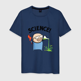 Мужская футболка хлопок с принтом Science! , 100% хлопок | прямой крой, круглый вырез горловины, длина до линии бедер, слегка спущенное плечо. | 