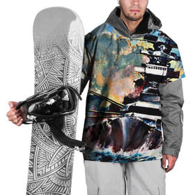 Накидка на куртку 3D с принтом Броненосец , 100% полиэстер |  | Тематика изображения на принте: вмф | волны | исторический | корабль | море | океан