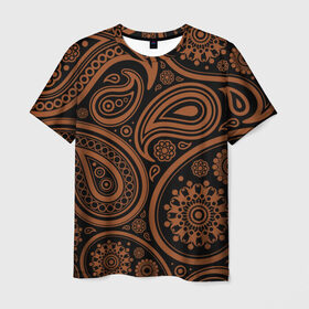 Мужская футболка 3D с принтом Paisley , 100% полиэфир | прямой крой, круглый вырез горловины, длина до линии бедер | орнамент | пейсли | турецкие огурцы