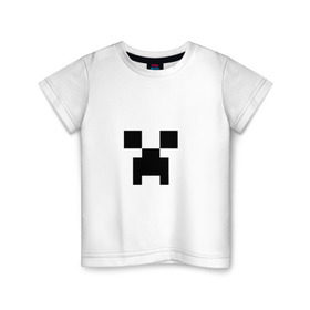 Детская футболка хлопок с принтом Крипер , 100% хлопок | круглый вырез горловины, полуприлегающий силуэт, длина до линии бедер | creeper | minecraft | крипер | майнкрафт