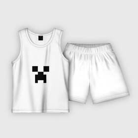 Детская пижама с шортами хлопок с принтом Крипер ,  |  | creeper | minecraft | крипер | майнкрафт