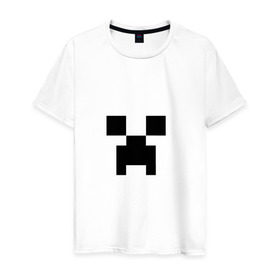 Мужская футболка хлопок с принтом Крипер , 100% хлопок | прямой крой, круглый вырез горловины, длина до линии бедер, слегка спущенное плечо. | creeper | minecraft | крипер | майнкрафт