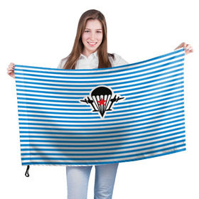 Флаг 3D с принтом ВДВ , 100% полиэстер | плотность ткани — 95 г/м2, размер — 67 х 109 см. Принт наносится с одной стороны | вдв