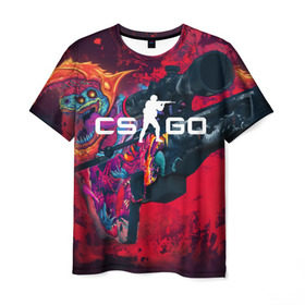 Мужская футболка 3D с принтом CS GO , 100% полиэфир | прямой крой, круглый вырез горловины, длина до линии бедер | cs go | hyper beast