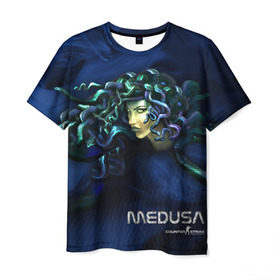 Мужская футболка 3D с принтом AWP Medusa , 100% полиэфир | прямой крой, круглый вырез горловины, длина до линии бедер | awp | counter | csgoб контр | medusa | strike | авп | кейс | контер | ксго | медуза | скин | страйк