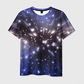 Мужская футболка 3D с принтом Звёздный космос , 100% полиэфир | прямой крой, круглый вырез горловины, длина до линии бедер | Тематика изображения на принте: звёзды | космическое пространство | созвездие