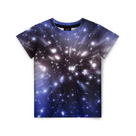 Детская футболка 3D с принтом Звёздный космос , 100% гипоаллергенный полиэфир | прямой крой, круглый вырез горловины, длина до линии бедер, чуть спущенное плечо, ткань немного тянется | Тематика изображения на принте: звёзды | космическое пространство | созвездие