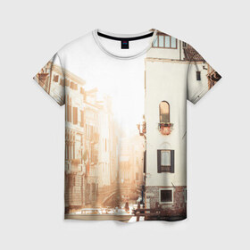 Женская футболка 3D с принтом Венеция , 100% полиэфир ( синтетическое хлопкоподобное полотно) | прямой крой, круглый вырез горловины, длина до линии бедер | sity | венеция | вода | город | европа | лето | лодки | любовь | мост | свет