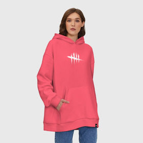 Худи SuperOversize хлопок с принтом Dead by Daylight White Logo , 70% хлопок, 30% полиэстер, мягкий начес внутри | карман-кенгуру, эластичная резинка на манжетах и по нижней кромке, двухслойный капюшон
 | daylight | dead | дайлайт | дед | игры | ужасы | хоррор