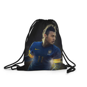 Рюкзак-мешок 3D с принтом Neymar , 100% полиэстер | плотность ткани — 200 г/м2, размер — 35 х 45 см; лямки — толстые шнурки, застежка на шнуровке, без карманов и подкладки | барселона | бразилия | неймар | футбол | футболист