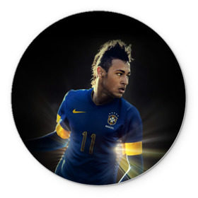 Коврик круглый с принтом Neymar , резина и полиэстер | круглая форма, изображение наносится на всю лицевую часть | барселона | бразилия | неймар | футбол | футболист