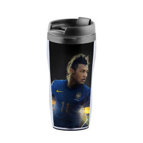 Термокружка-непроливайка с принтом Neymar , внутренняя часть — пищевой пластик, наружная часть — прозрачный пластик, между ними — полиграфическая вставка с рисунком | объем — 350 мл, герметичная крышка | Тематика изображения на принте: барселона | бразилия | неймар | футбол | футболист