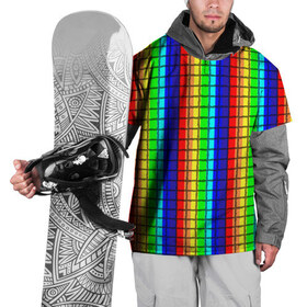 Накидка на куртку 3D с принтом Радуга (Полосы в мозайку) , 100% полиэстер |  | Тематика изображения на принте: вертикальные | жёлтый | зелёный | красный | оранжевый | полосы | радуга | синий | фиолетовый