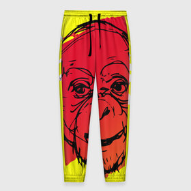 Мужские брюки 3D с принтом Fire Monkey , 100% полиэстер | манжеты по низу, эластичный пояс регулируется шнурком, по бокам два кармана без застежек, внутренняя часть кармана из мелкой сетки | мартышка | обезьяна | огненная