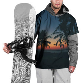 Накидка на куртку 3D с принтом Пальмы , 100% полиэстер |  | sea | summer | берег | лето | море | океан | отдых | пальмы | пляж | солнце