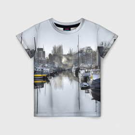 Детская футболка 3D с принтом Венеция , 100% гипоаллергенный полиэфир | прямой крой, круглый вырез горловины, длина до линии бедер, чуть спущенное плечо, ткань немного тянется | sity | венеция | вода | город | европа | лето | лодки | любовь | мост | свет