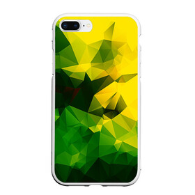 Чехол для iPhone 7Plus/8 Plus матовый с принтом Polygonal , Силикон | Область печати: задняя сторона чехла, без боковых панелей | желтый | зеленый | полигоны