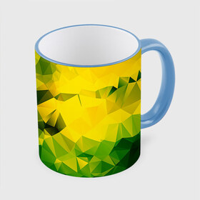 Кружка 3D с принтом Polygonal , керамика | ёмкость 330 мл | желтый | зеленый | полигоны