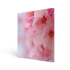 Холст квадратный с принтом Сакура , 100% ПВХ |  | Тематика изображения на принте: весна | вишня | розовый | цветение | цветы | япония