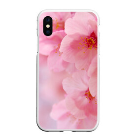 Чехол для iPhone XS Max матовый с принтом Сакура , Силикон | Область печати: задняя сторона чехла, без боковых панелей | весна | вишня | розовый | цветение | цветы | япония