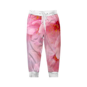 Детские брюки 3D с принтом Сакура , 100% полиэстер | манжеты по низу, эластичный пояс регулируется шнурком, по бокам два кармана без застежек, внутренняя часть кармана из мелкой сетки | весна | вишня | розовый | цветение | цветы | япония