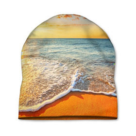 Шапка 3D с принтом Лазурный берег , 100% полиэстер | универсальный размер, печать по всей поверхности изделия | Тематика изображения на принте: берег | лето | море | отдых