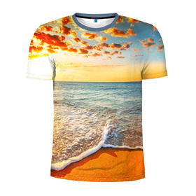 Мужская футболка 3D спортивная с принтом Лазурный берег , 100% полиэстер с улучшенными характеристиками | приталенный силуэт, круглая горловина, широкие плечи, сужается к линии бедра | Тематика изображения на принте: берег | лето | море | отдых