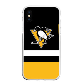 Чехол для iPhone XS Max матовый с принтом Pittsburg Penguins форма , Силикон | Область печати: задняя сторона чехла, без боковых панелей | pitsburg | питсбург | питтсбург | хоккей