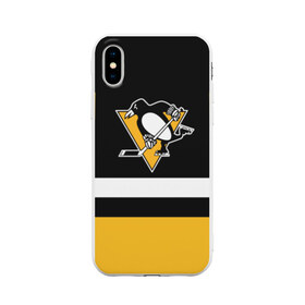 Чехол для iPhone X матовый с принтом Pittsburg Penguins форма , Силикон | Печать на задней стороне чехла, без боковой панели | pitsburg | питсбург | питтсбург | хоккей