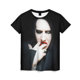 Женская футболка 3D с принтом Marilyn Manson , 100% полиэфир ( синтетическое хлопкоподобное полотно) | прямой крой, круглый вырез горловины, длина до линии бедер | звезда | знаменитость | музыка | мэрилин мэнсон | певец | рокер