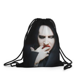 Рюкзак-мешок 3D с принтом Marilyn Manson , 100% полиэстер | плотность ткани — 200 г/м2, размер — 35 х 45 см; лямки — толстые шнурки, застежка на шнуровке, без карманов и подкладки | Тематика изображения на принте: звезда | знаменитость | музыка | мэрилин мэнсон | певец | рокер